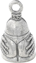 Guardian Bell AssMan keyring detail on pewter bell, showcasing craftsmanship and durability.