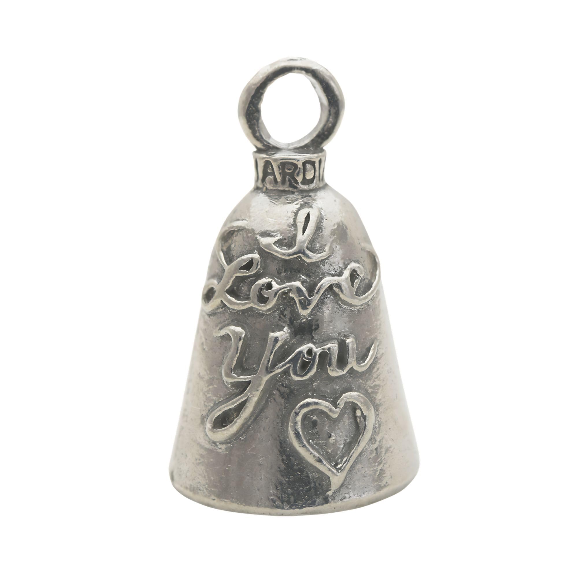 Guardian Bell I Love You Good Luck Bell on keyring front for portable luck