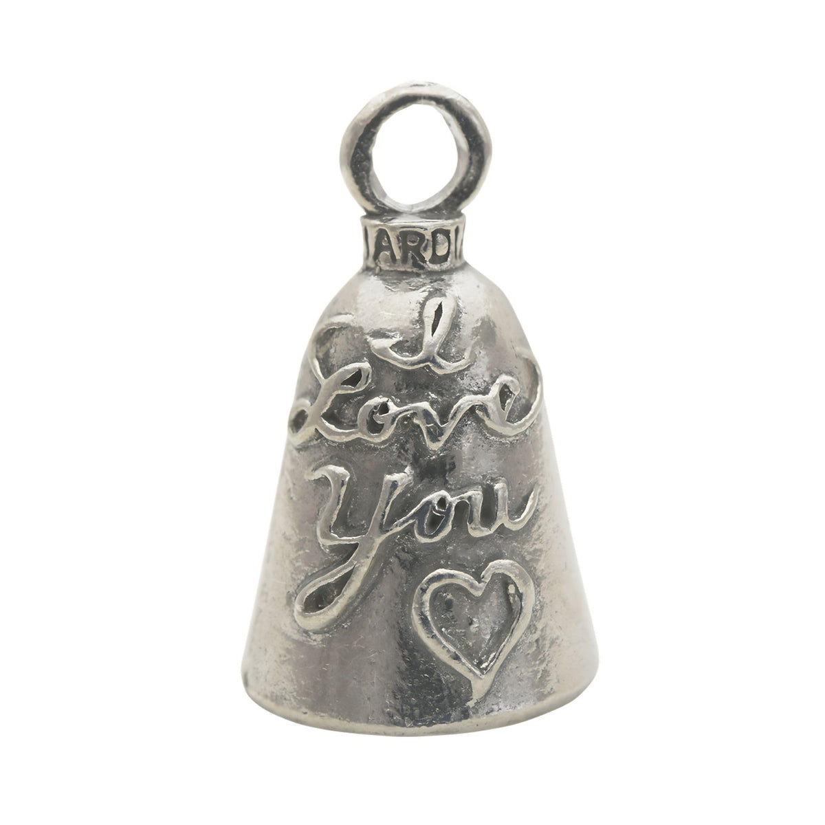 Guardian Bell I Love You Good Luck Bell on keyring front for portable luck