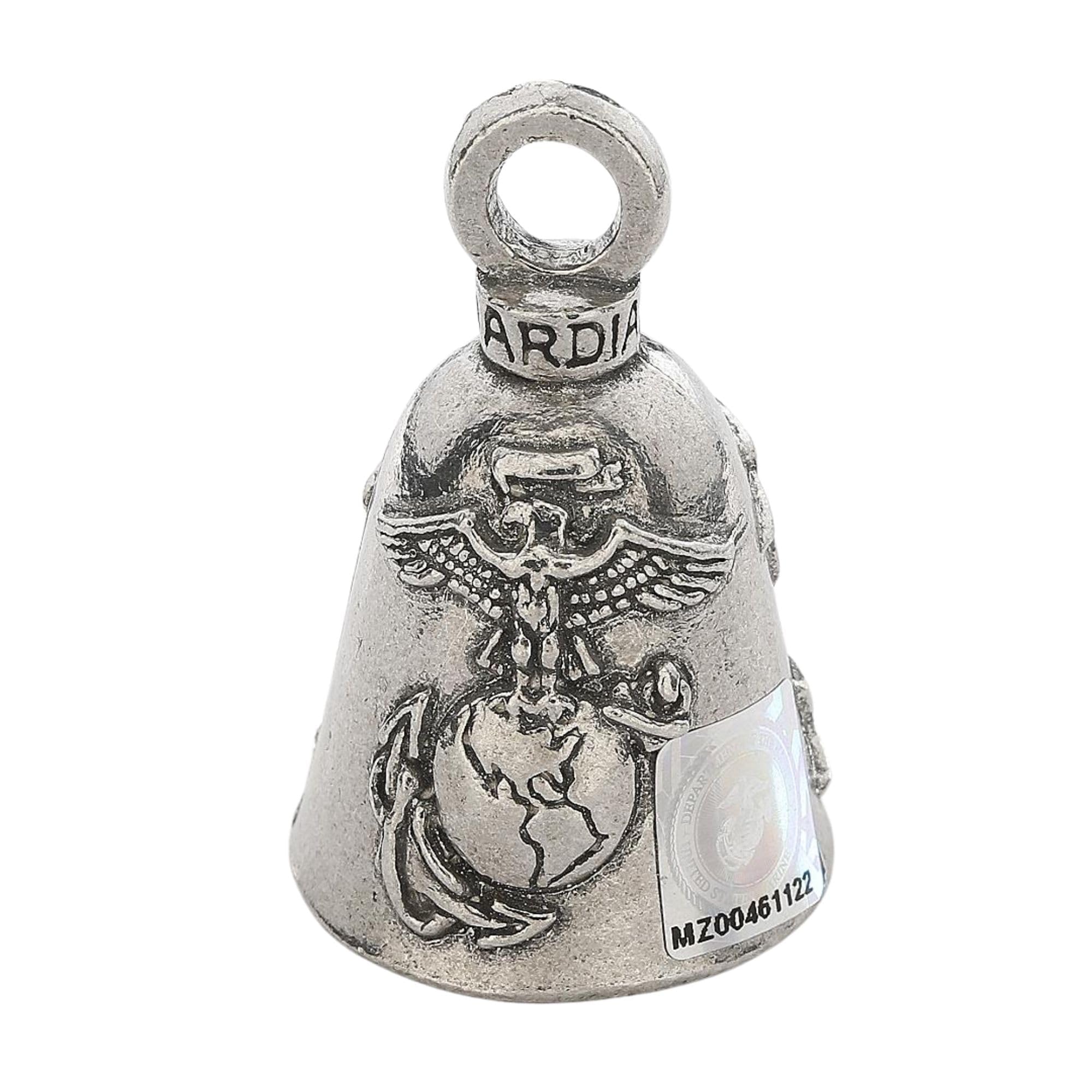 Guardian Bell Marines bell front view highlighting durable handcrafted pewter for riders.