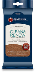 Guardsman Clean and Renew Leather Wipes 2-pack for convenient leather interior cleaning.