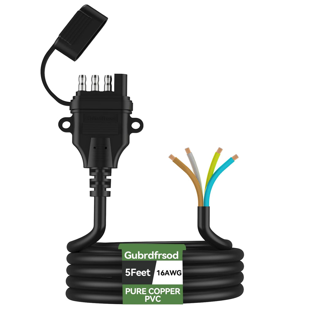 Gubrdfrsod 16AWG trailer wire with 4-pin connector for reliable trailer lighting.