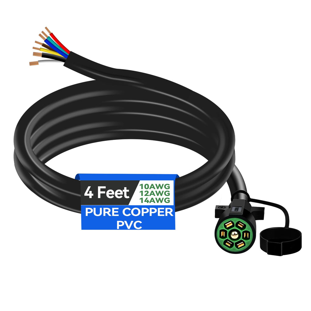 Gubrdfrsod 4 ft 7 pin trailer plug shown for secure towing connections