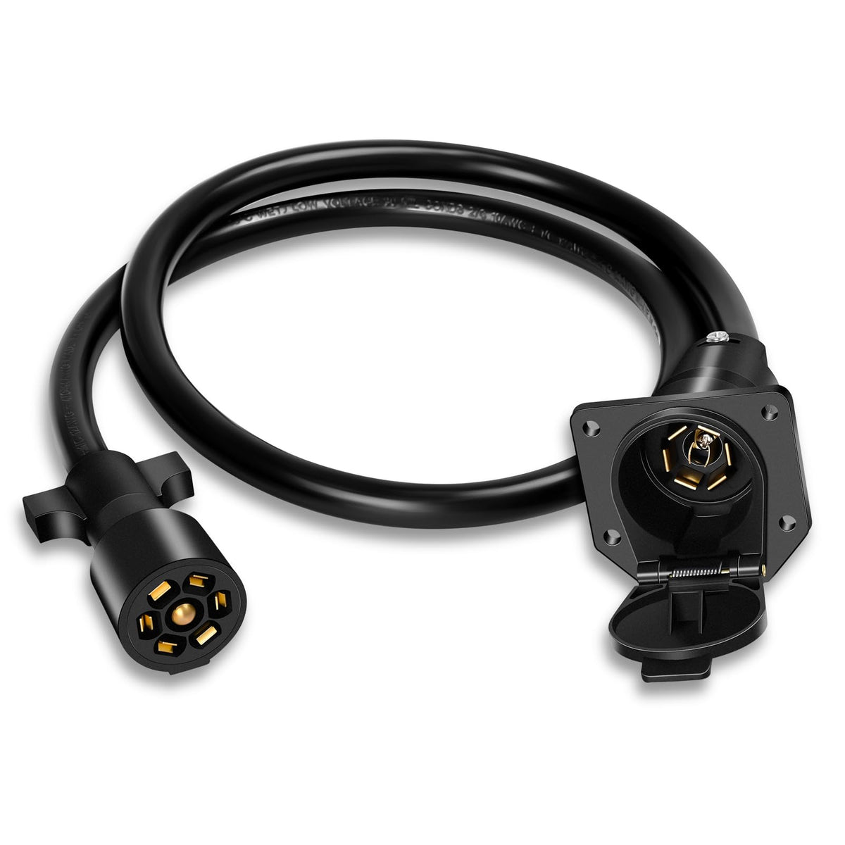 Gubrdfrsod 7 Way trailer extension 3 ft for reliable 7-pin connections on trailers.