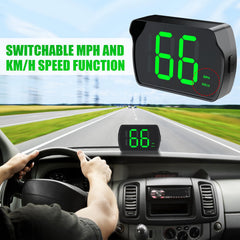 GUGUMO HUD speed meter with universal USB install for all vehicles.