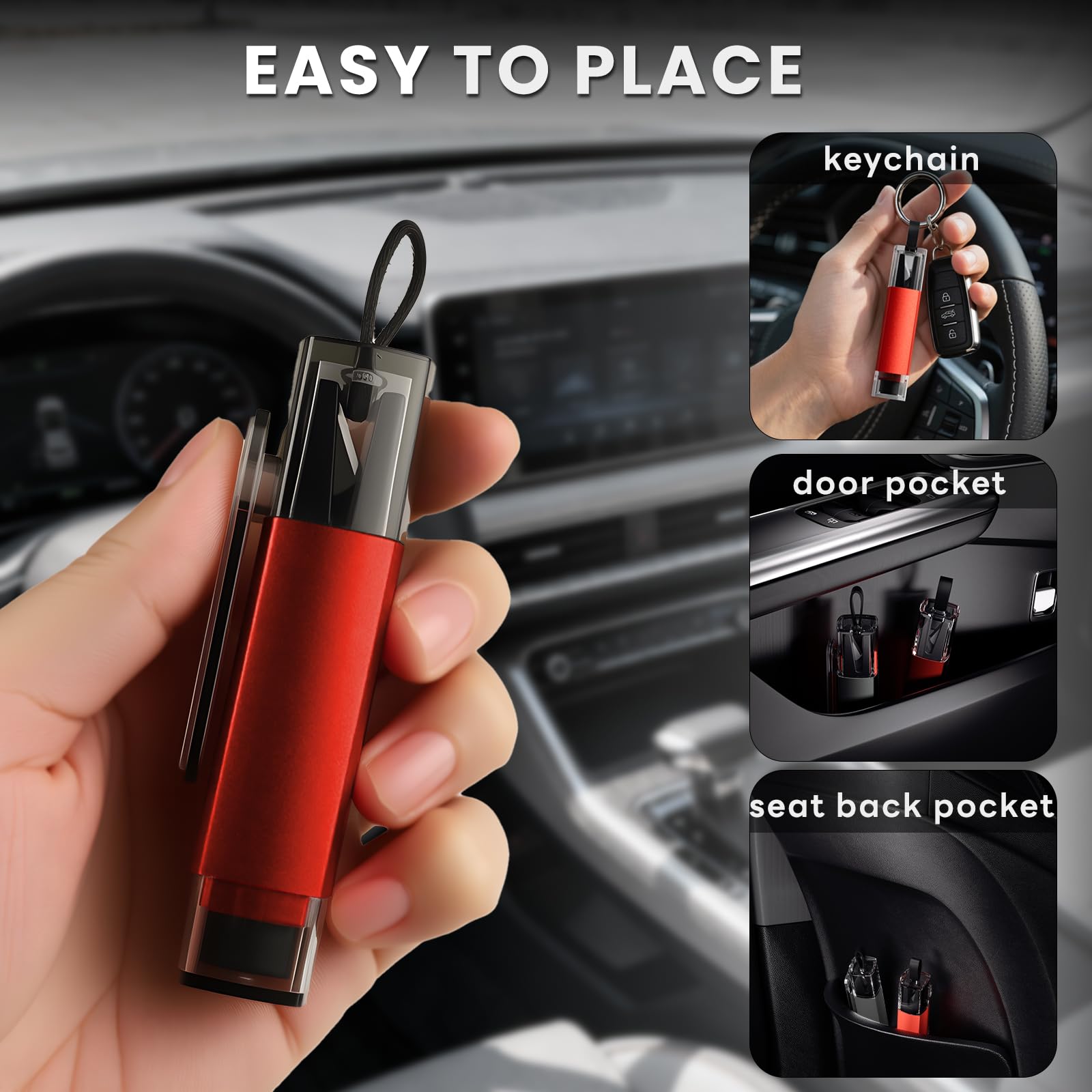 Guistekno dash-mount storage keeps the tool within arm's reach.
