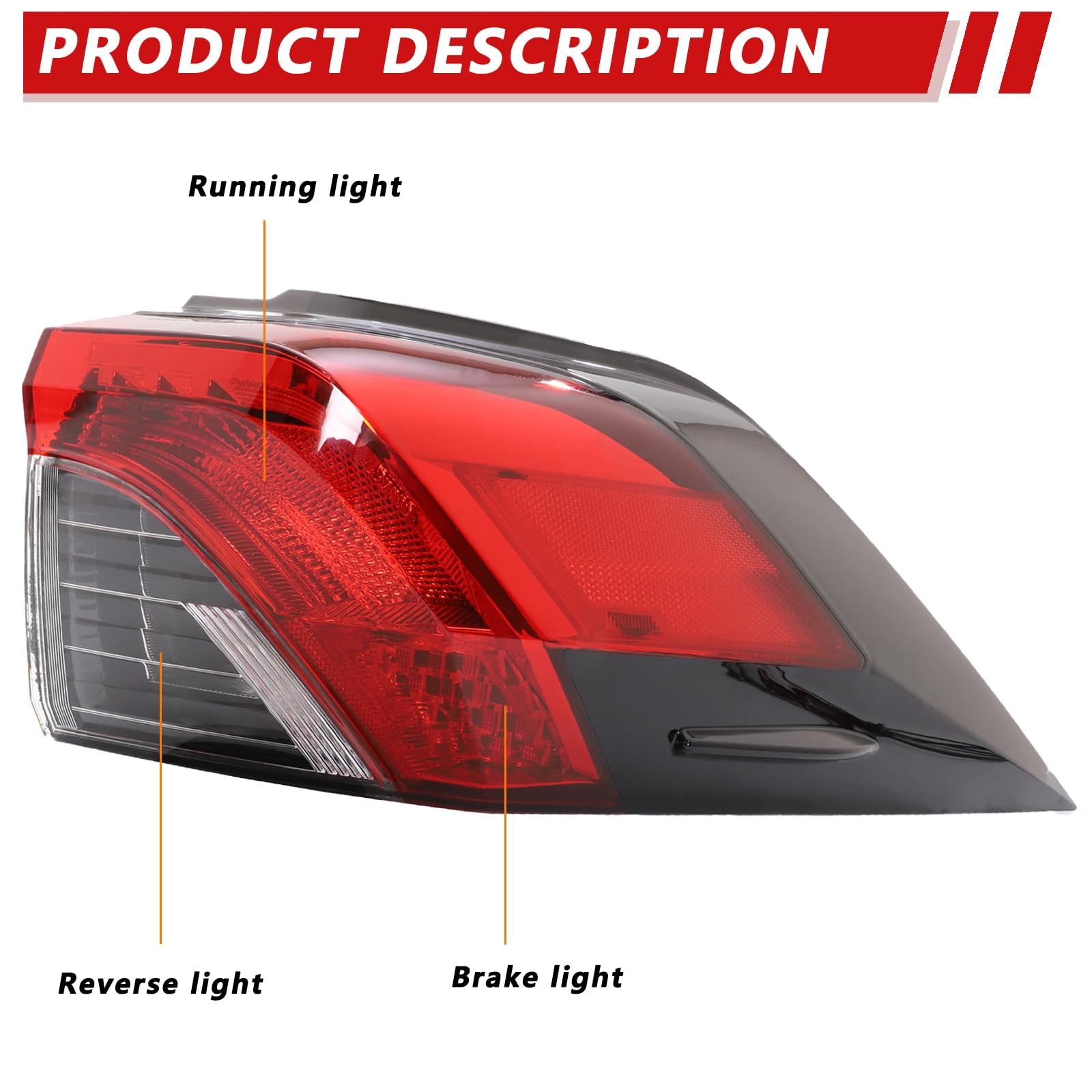 GuiTT LED tail light for RAV4 right outer tail lamp improves signal clarity for other drivers