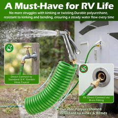 Gulfmew polyurethane hose resists kinks for smooth water flow on camping trips