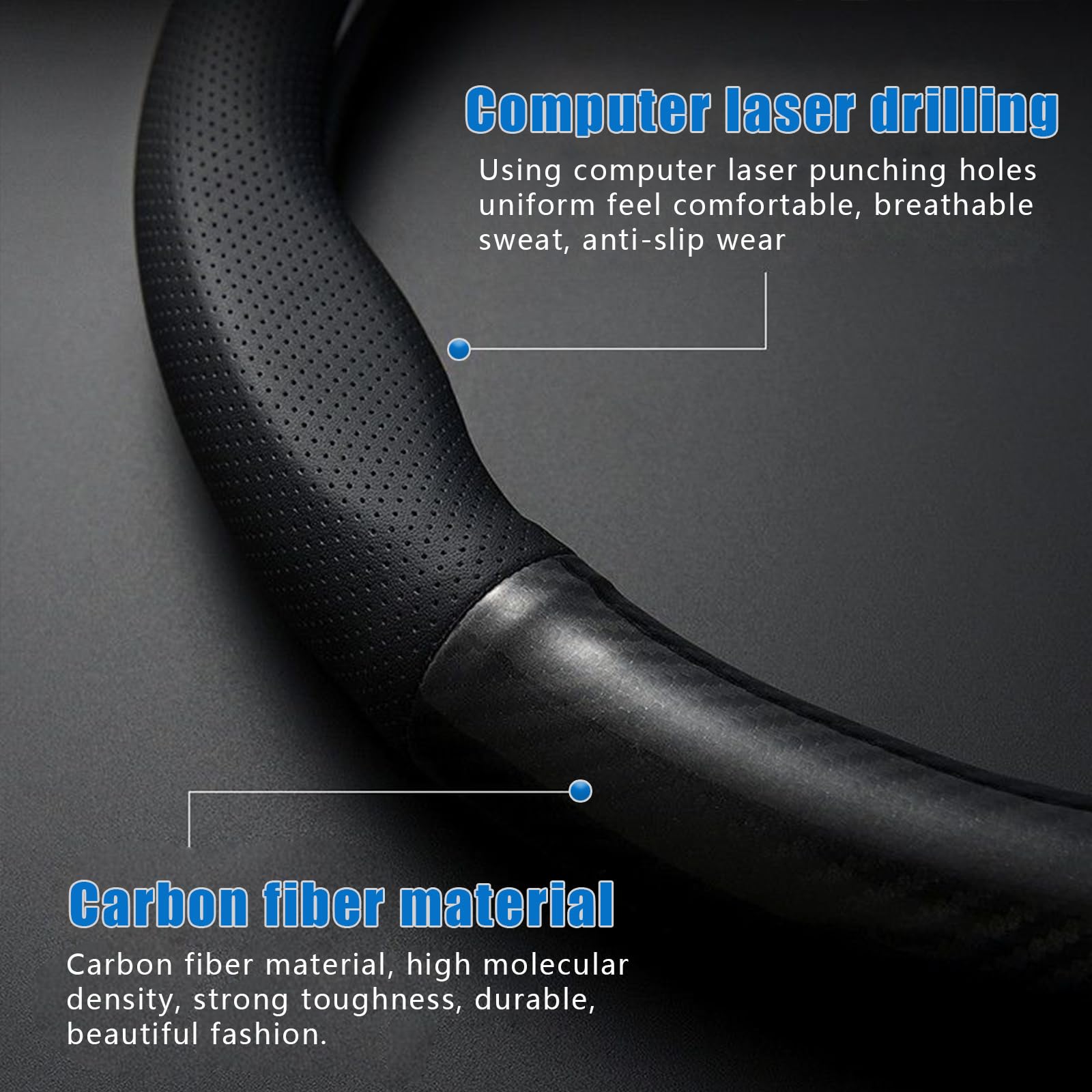 gunhunt steering wheel cover grooved texture for secure control and comfort