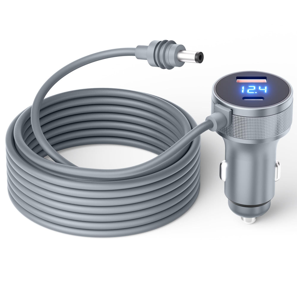 Gunovy Starlink Mini DC car adapter with digital display for real-time voltage readout