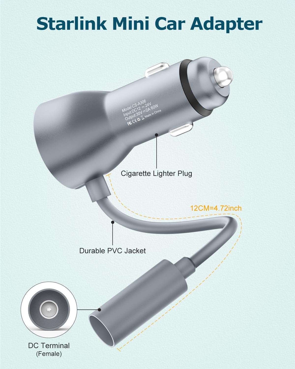 Gunovy Starlink Mini in-vehicle setup suitable for cars and RVs