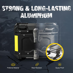 Gurblofy top case displaying anti-theft lock for added security.