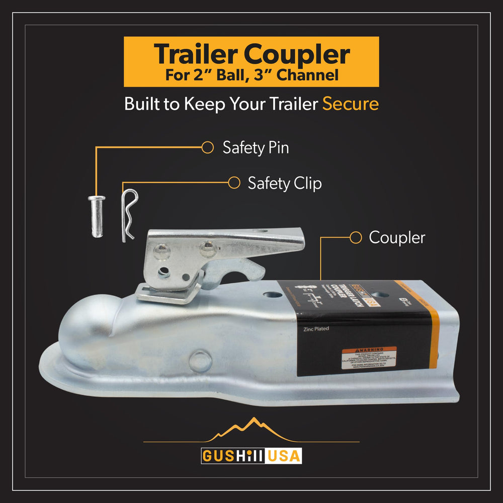 GusHill GH25138 trigger-latch secure coupling with safety pin option