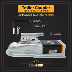 GusHill GH25138 trigger-latch secure coupling with safety pin option