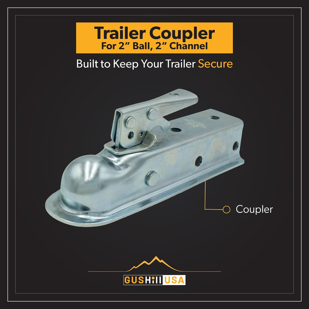 GusHill GH25153 zinc-plated trailer coupler withstands weather for outdoor use