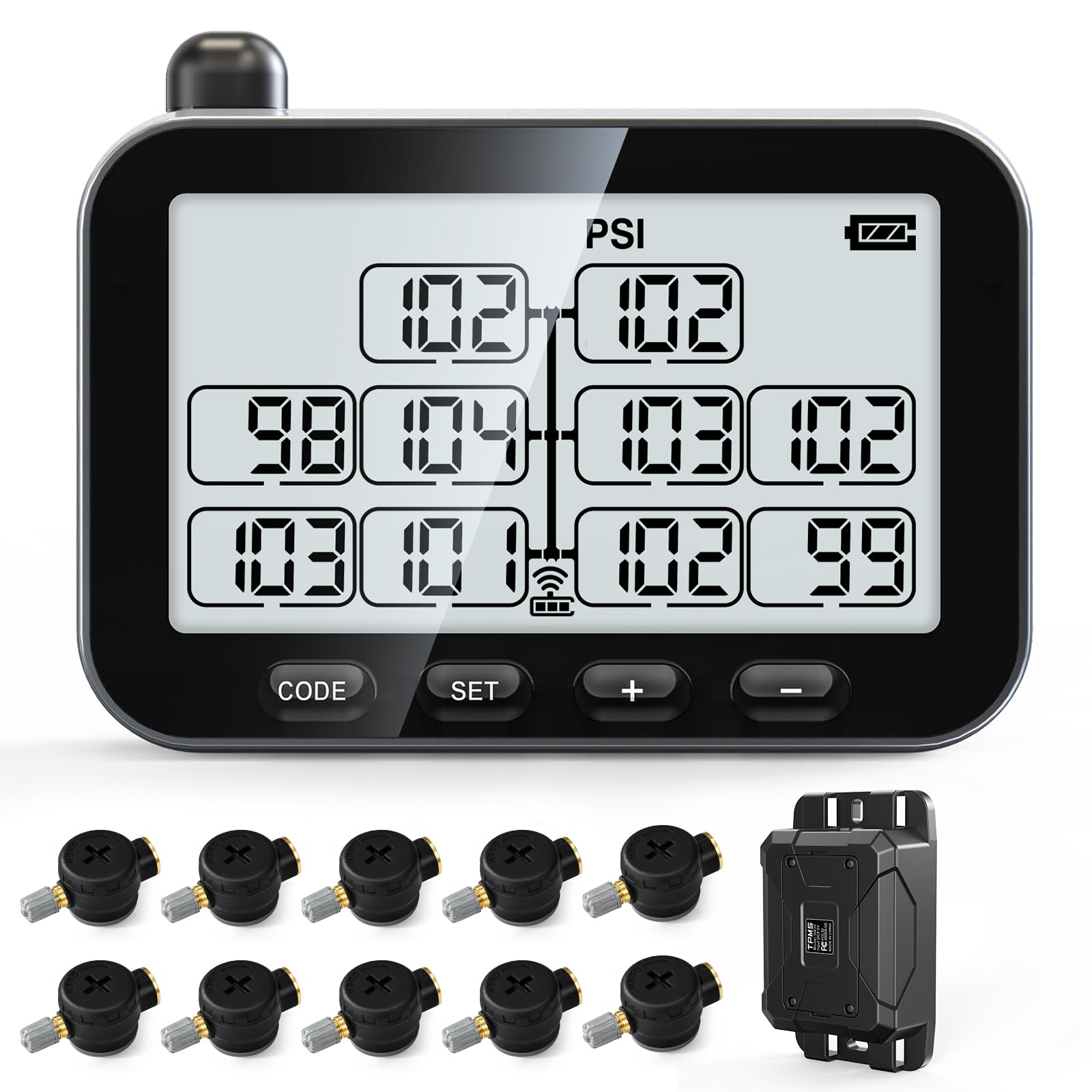 GUTA TPMS flow-thru sensors package for easy tire maintenance