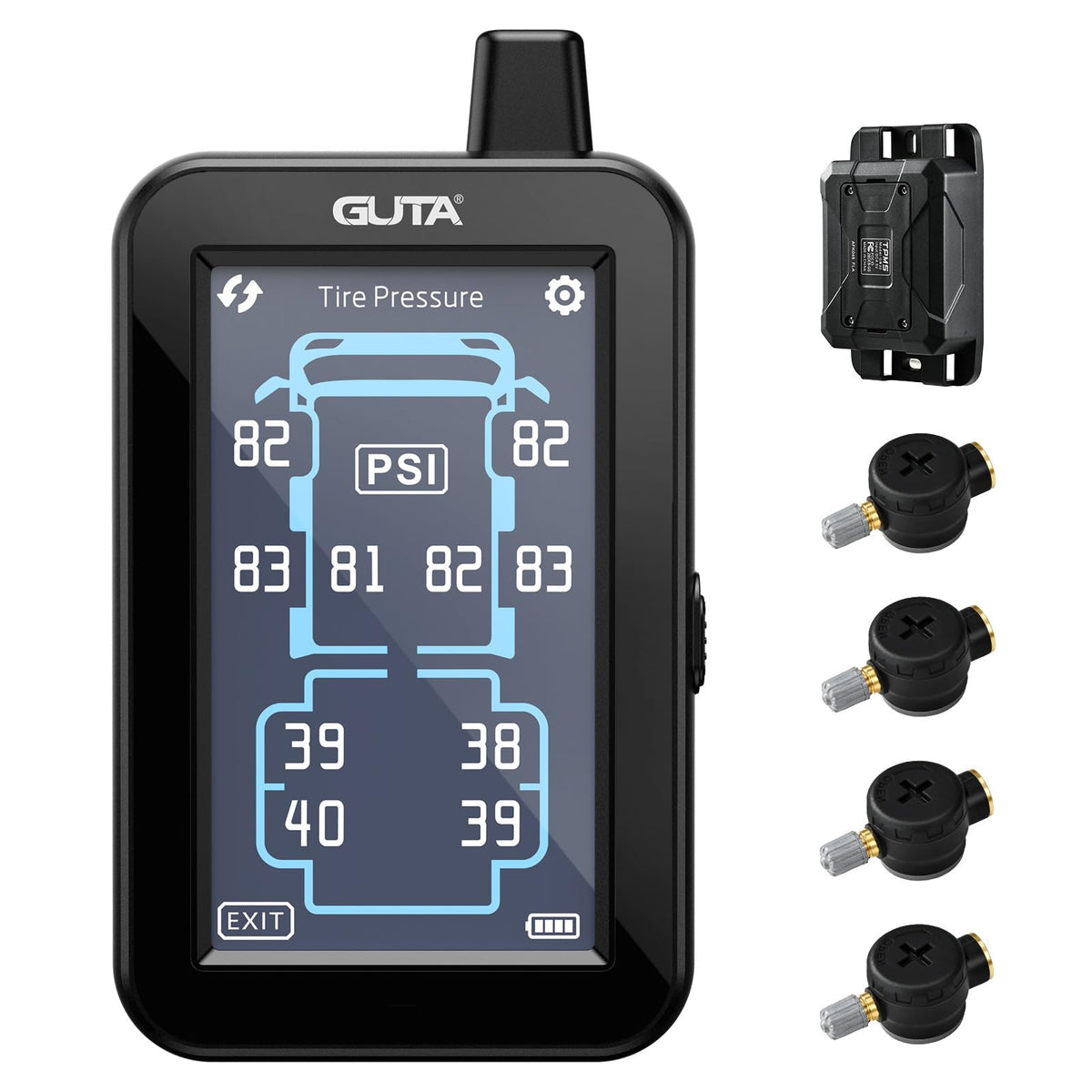 GUTA GT80 color touchscreen display provides clear, real-time tire data