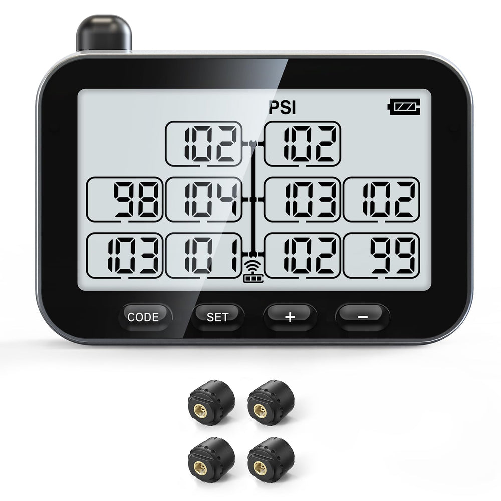GUTA TPMS display large screen showing up to 10 tires for easy monitoring