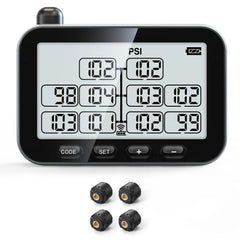 GUTA TPMS display large screen showing up to 10 tires for easy monitoring