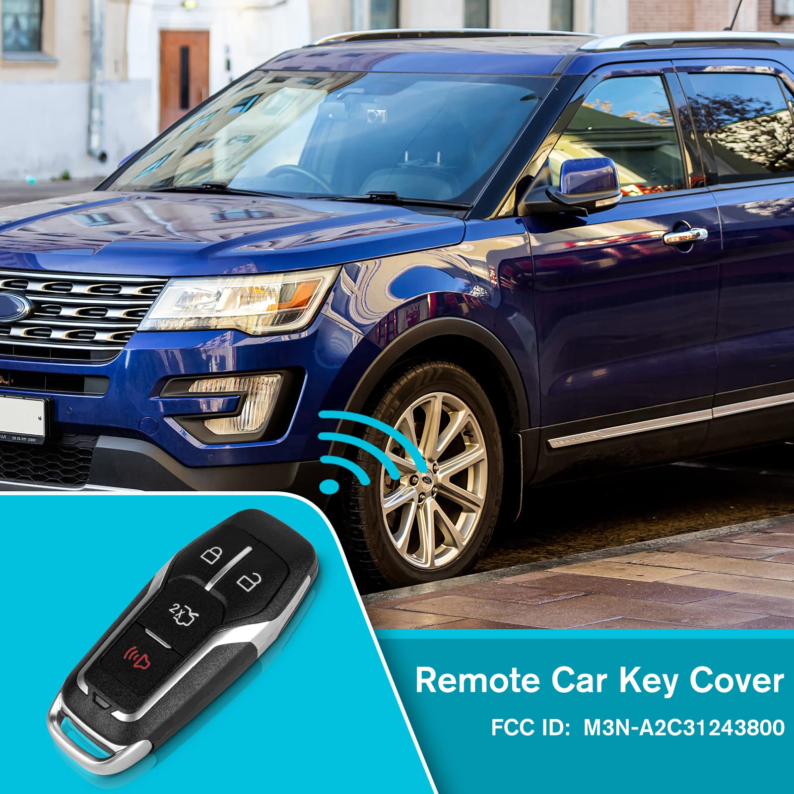 Guteauto key fob cover for Edge 2015-2017, durable shell with responsive buttons