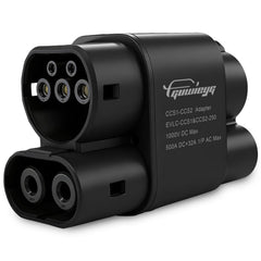 GUWIEYG CCS1 to CCS2 adapter with secure DC connection for CCS2 EVs.