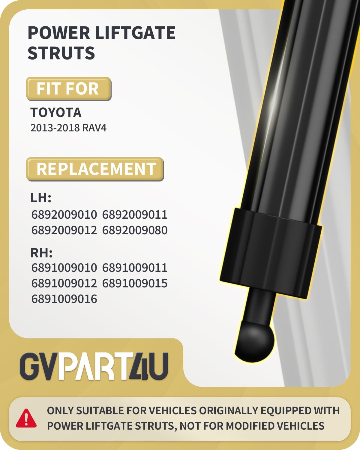 GVPART4U right-side liftgate actuator enhances rear hatch performance