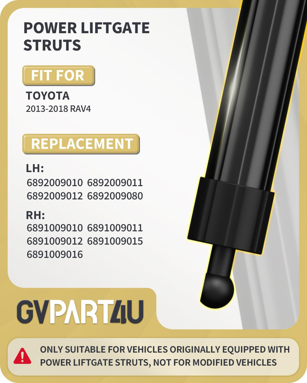 GVPART4U right-side liftgate actuator enhances rear hatch performance