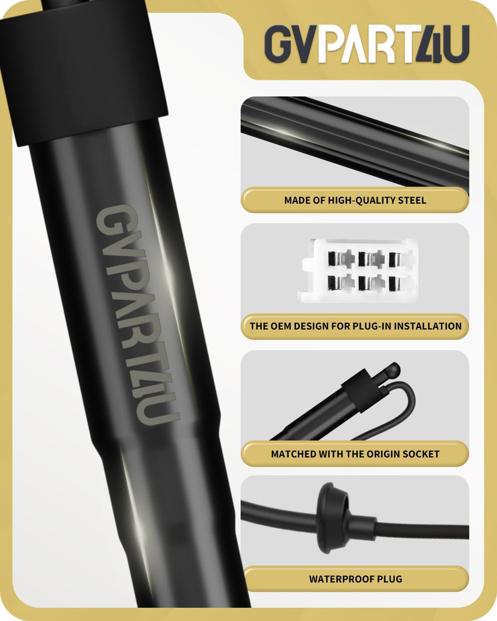 GVPART4U OEM-design plug-in fit for Highlander liftgate