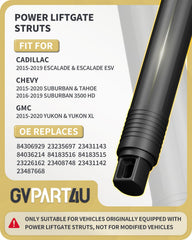 GVPART4U rear liftgate shock for Tahoe delivers quieter returns