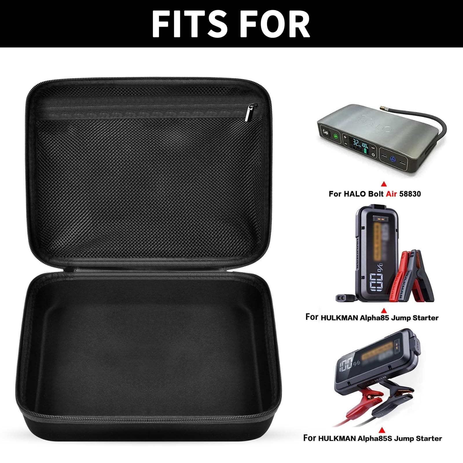 GWCASE Halo Bolt Air organizer pocket stores cables and small accessories neatly