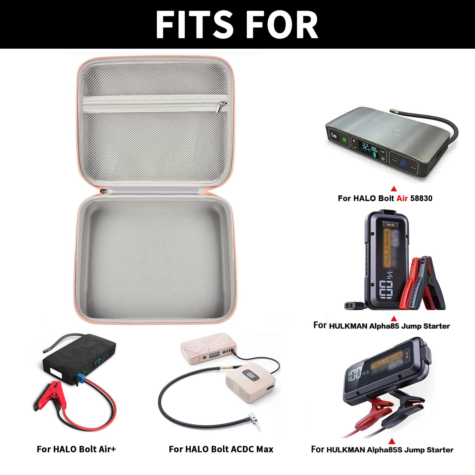 GWCASE jump starter organizer compact storage keeps cables neatly together