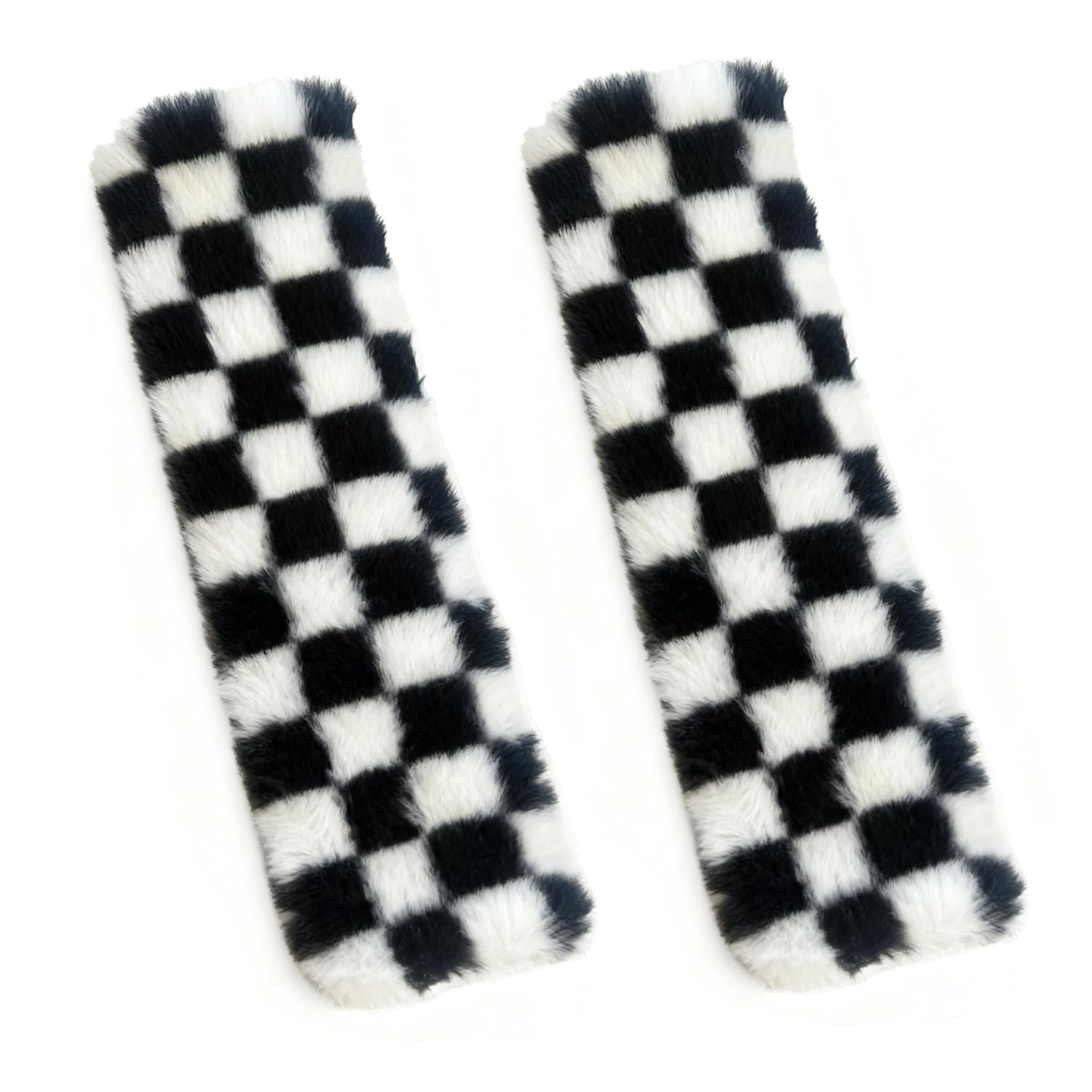 Gwwens checkered seatbelt pad pair on car seat for added comfort