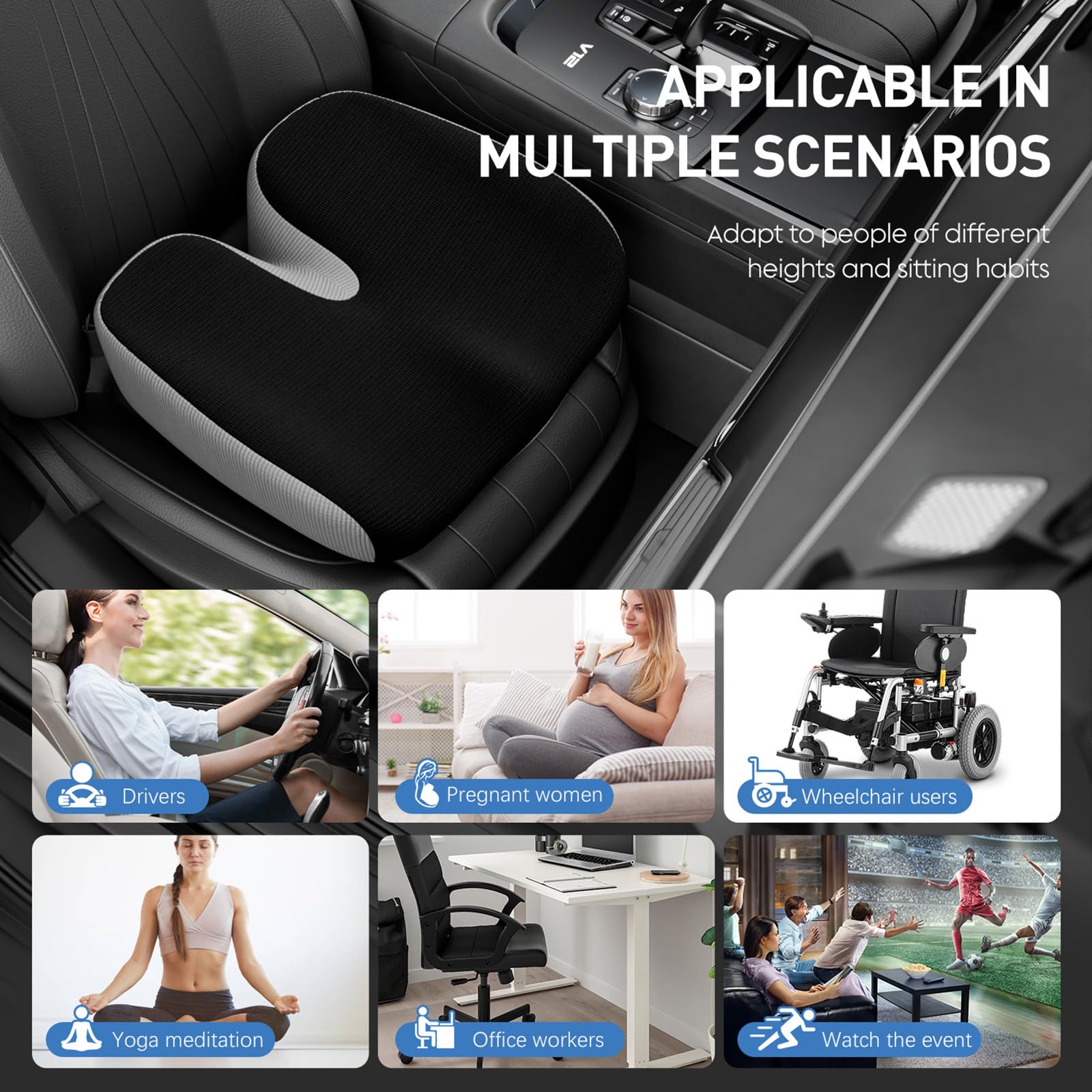 GXHYSW versatile cushion fits car, office, and home seating