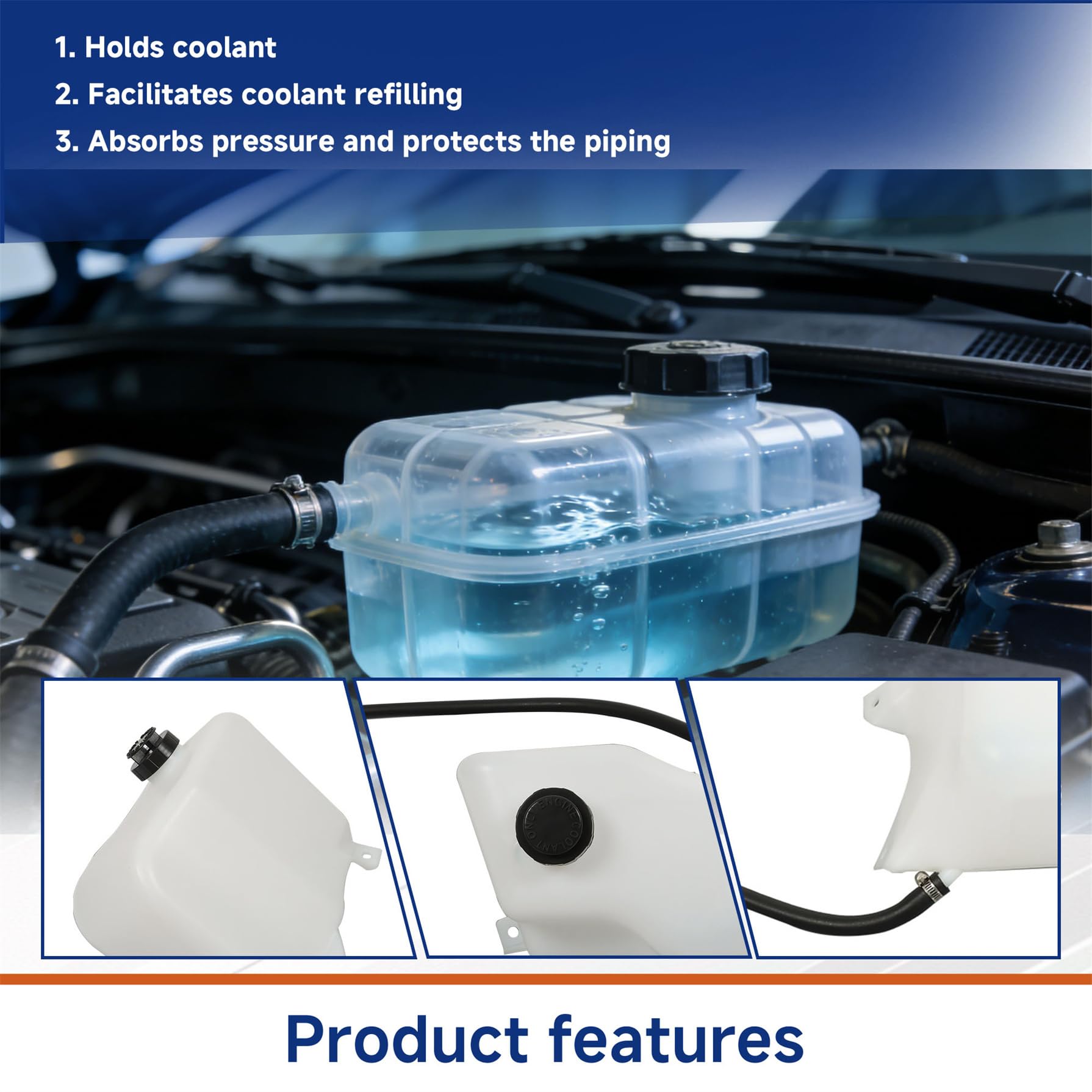 GM CK-series engine bay showing compatible GXYWADY HD81-87 tank