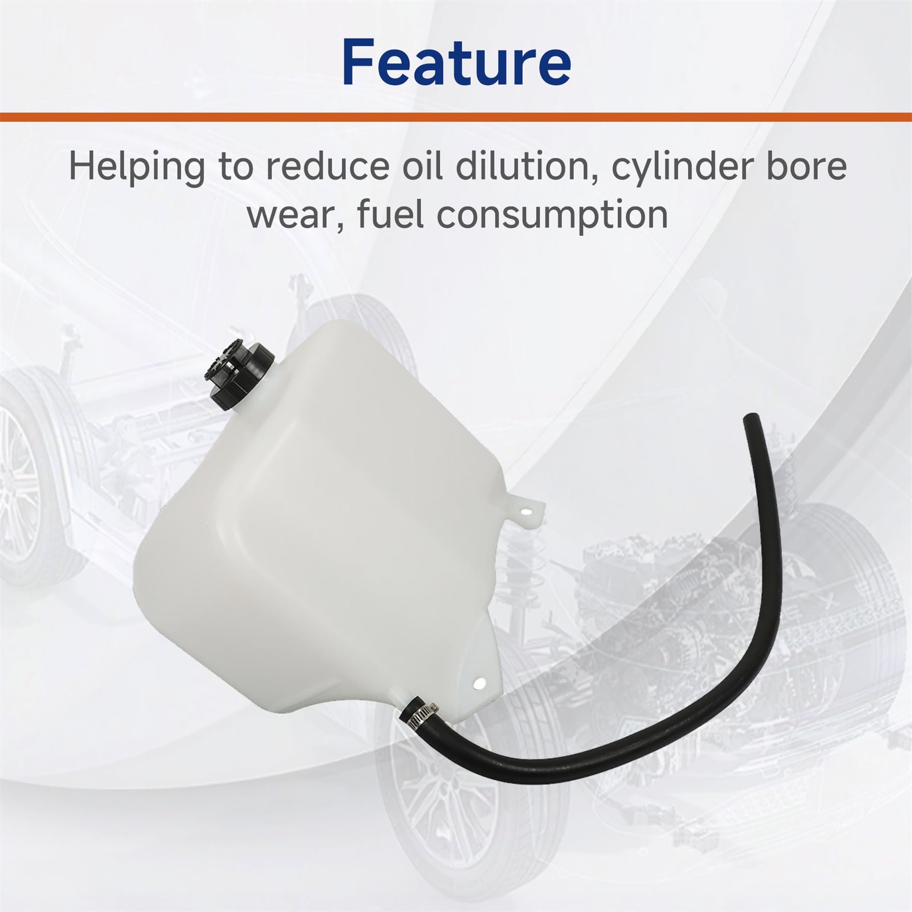 Side view of GXYWADY coolant expansion tank for GM CK-series trucks