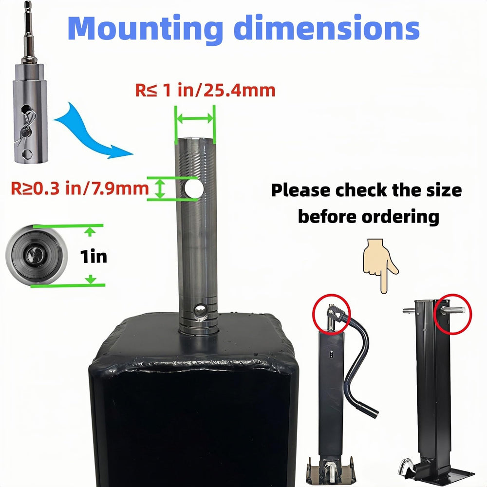 GXZZ trailer jack drill adapter complete kit with pins and clevis included