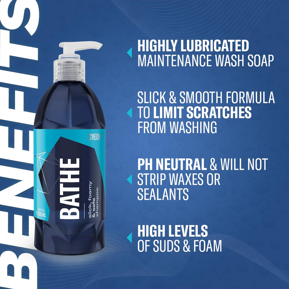 Gyeon Bathe rich foam forms a lubricated blanket for dirt lifting