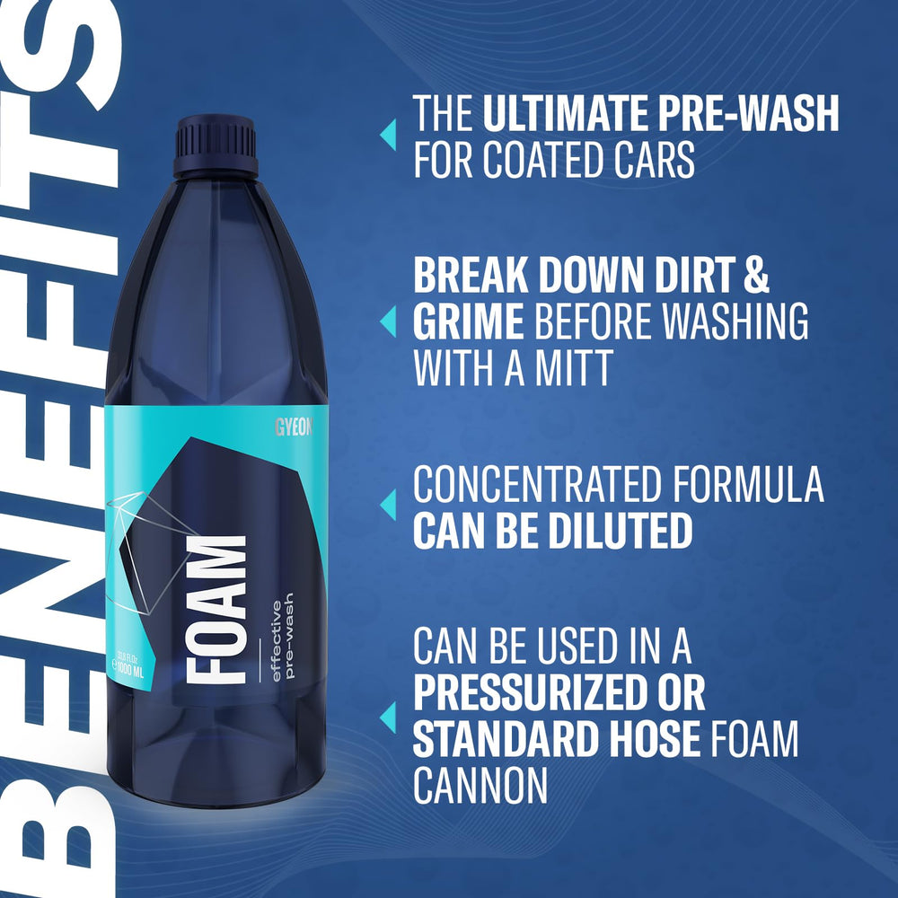 Gyeon Foam Premium Pre-Wash thick suds clinging to grime for gentle lift