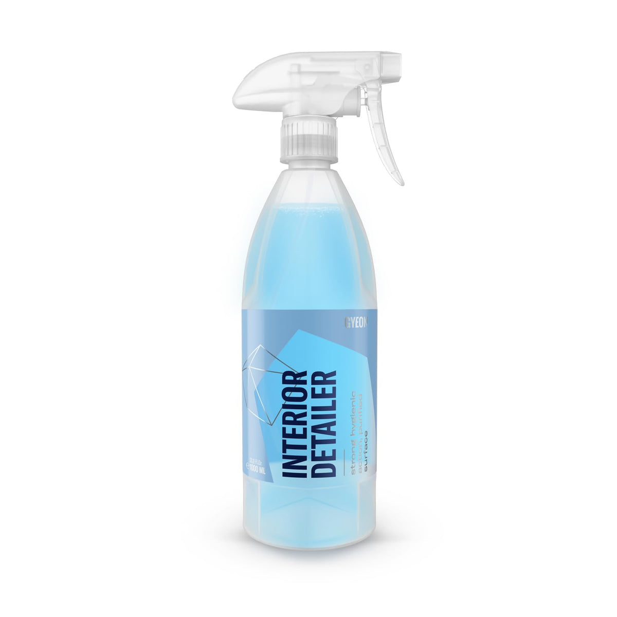 Gyeon Interior Detailer bottle spray shows all-surface cleaning for a clean finish