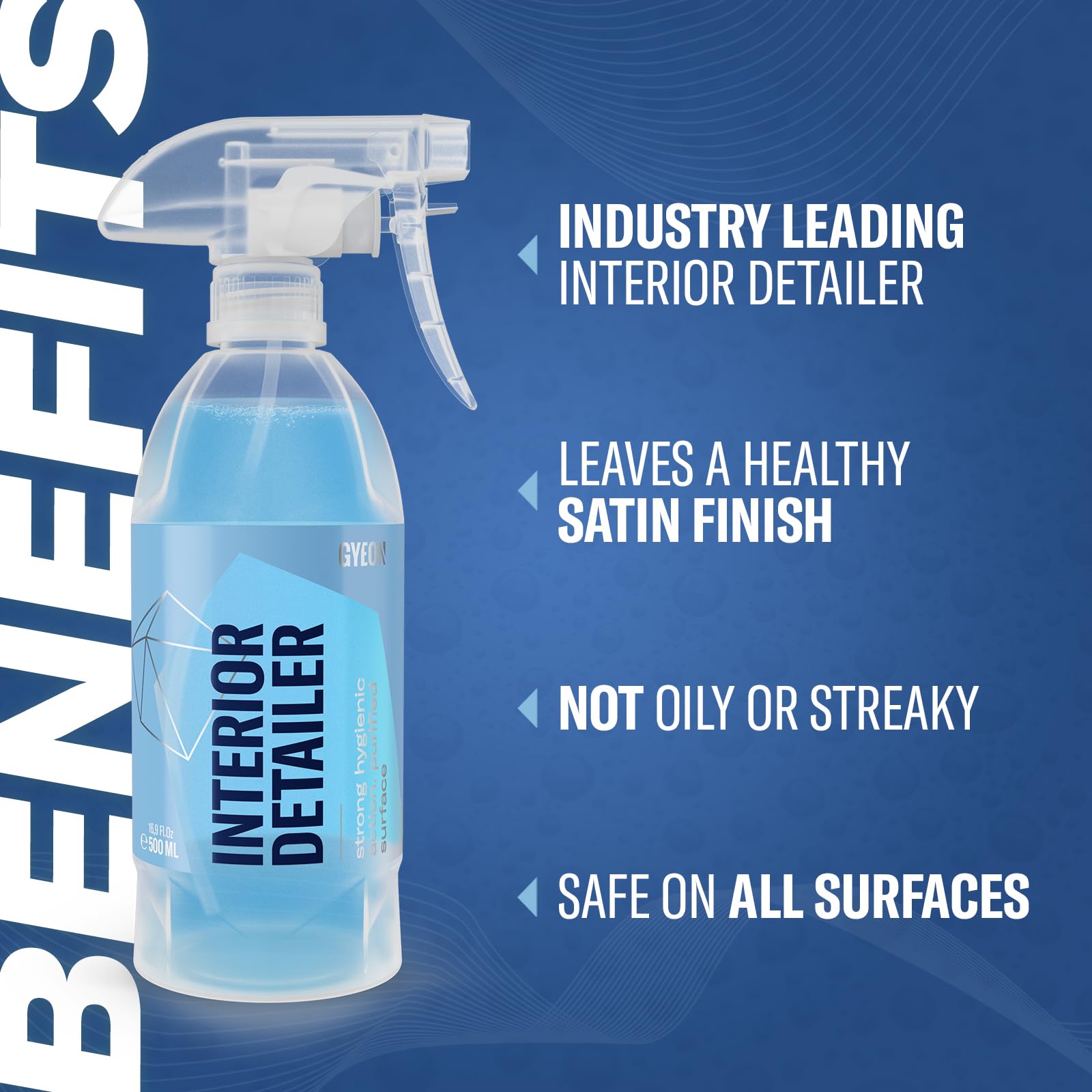 Gyeon Interior Detailer applied on leather surface for gentle cleaning