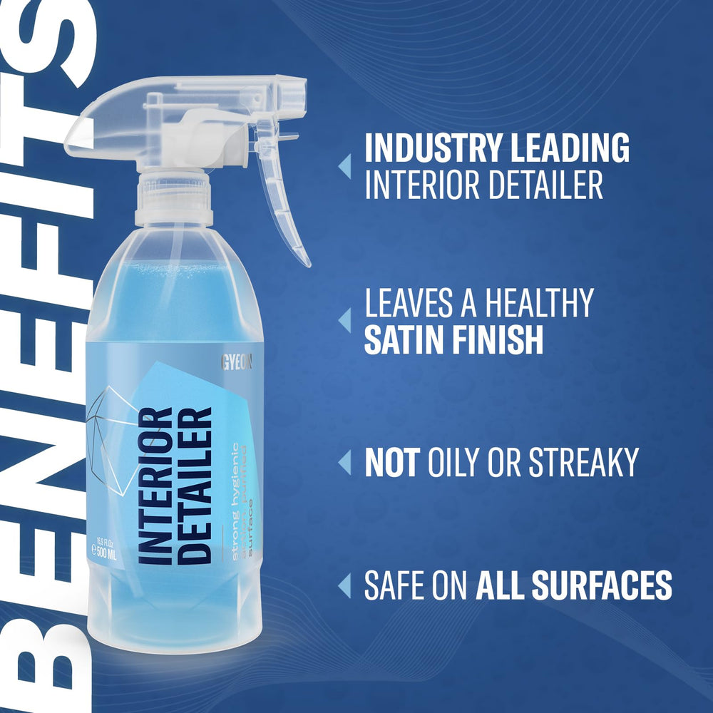 Gyeon Interior Detailer applied on leather surface for gentle cleaning