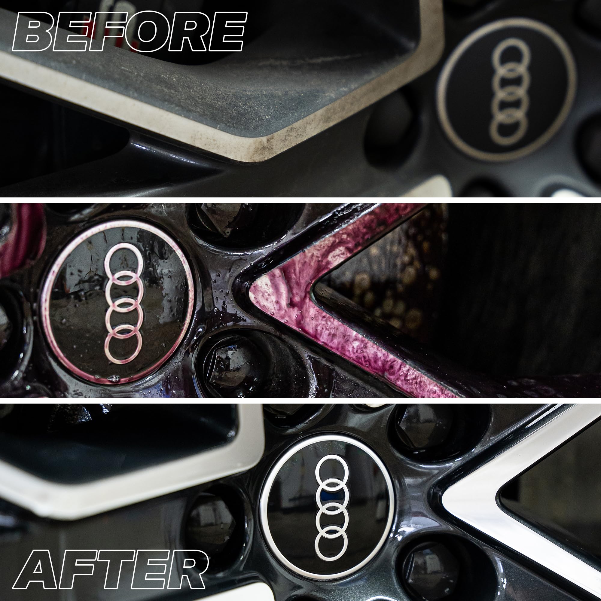 Gyeon Iron Wheel Cleaner acid-free formula protects wheel finishes during cleaning