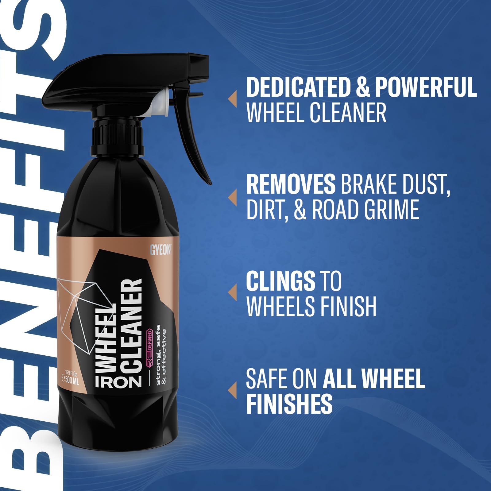 Gyeon Iron Wheel Cleaner demonstrates thick gel cling for extended contact cleaning
