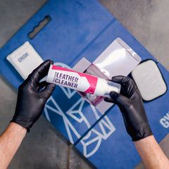 Gyeon Leather Set foam applicator ensures even coating application.