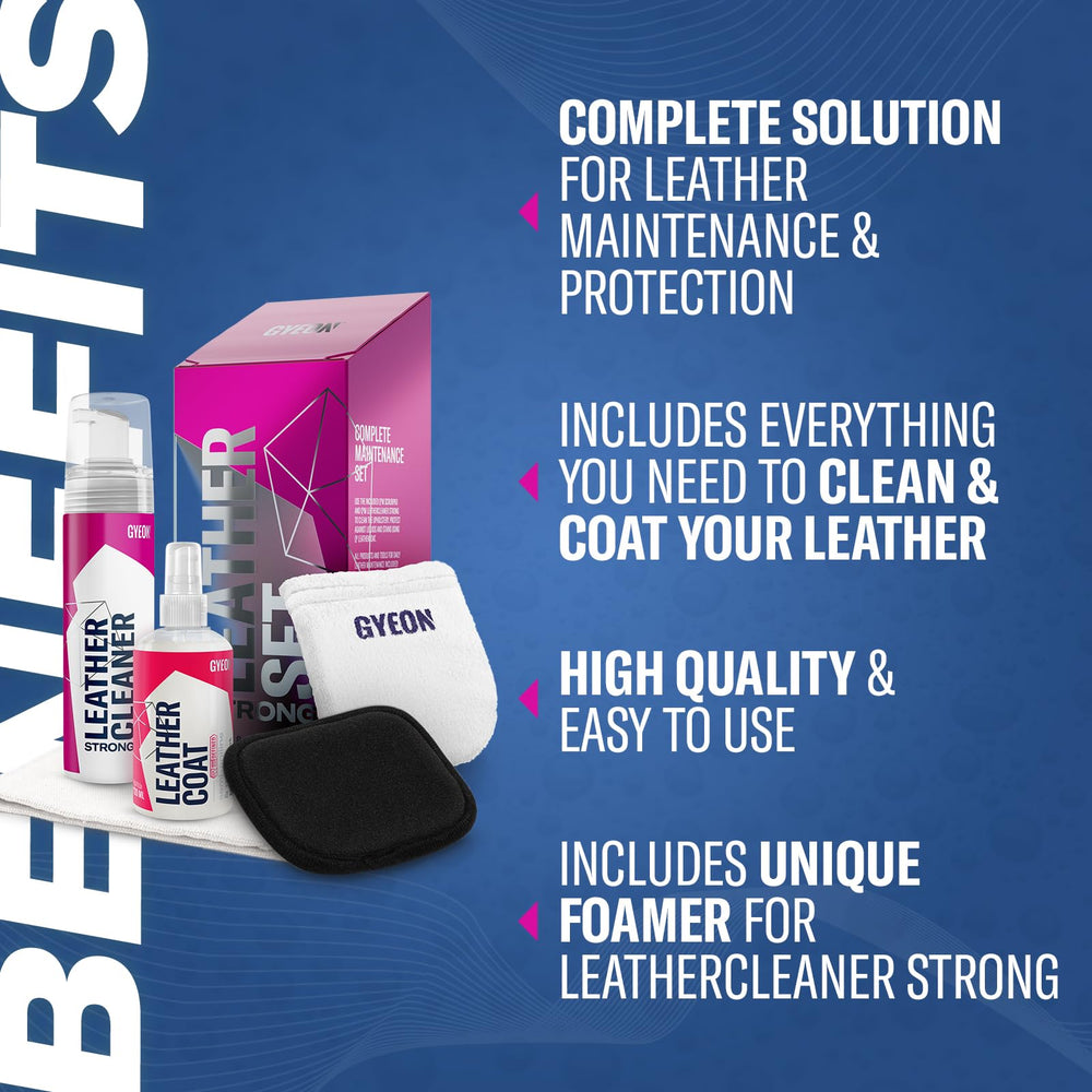 Gyeon Leather Set foam dispenser enables quick, even leather cleaning.