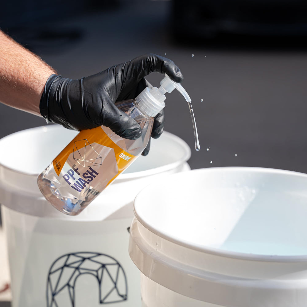 Gyeon PPF Wash leaves beads and hydrophobic feel on treated surfaces