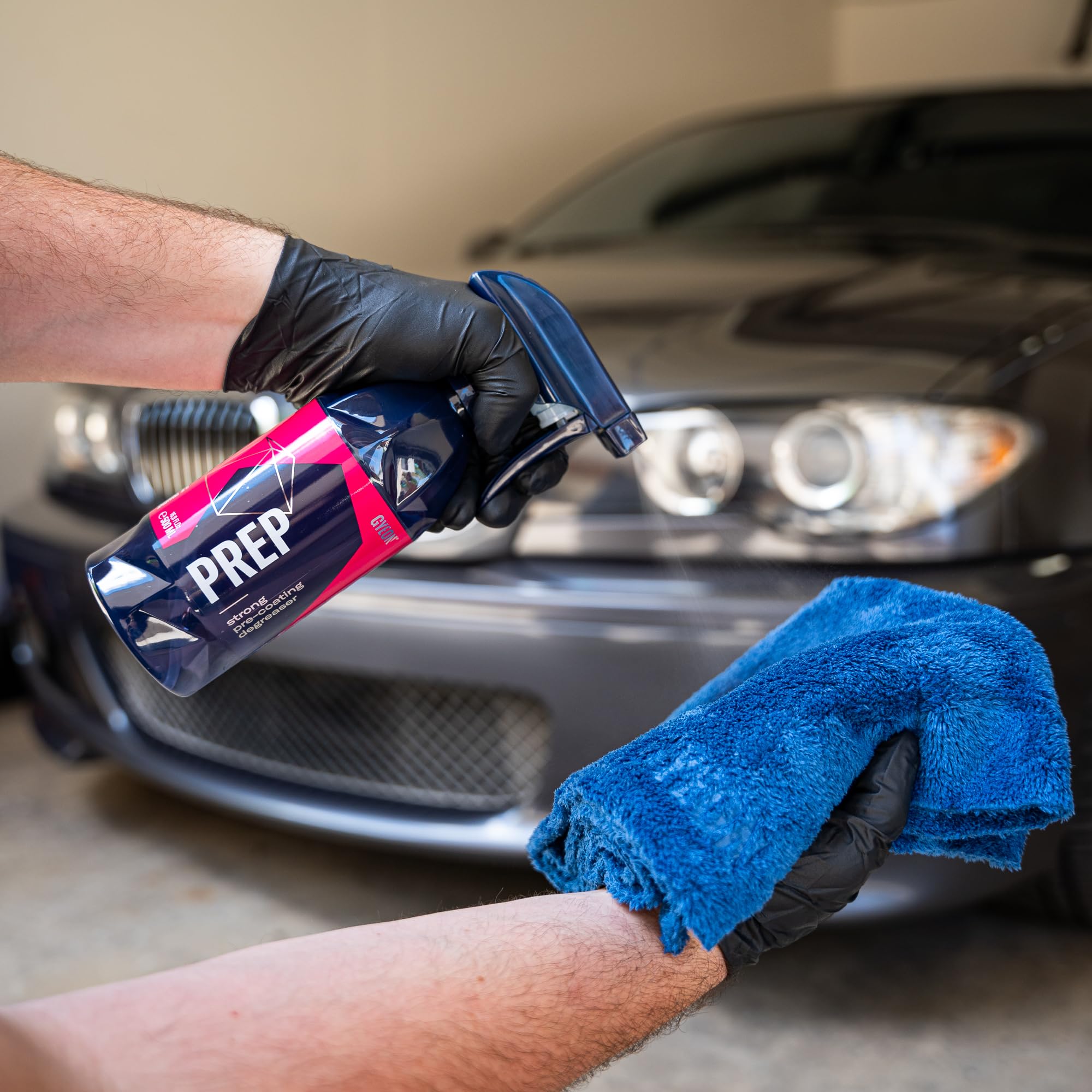 Gyeon Prep Redefined wipe and dry technique on panel for a streak-free prep
