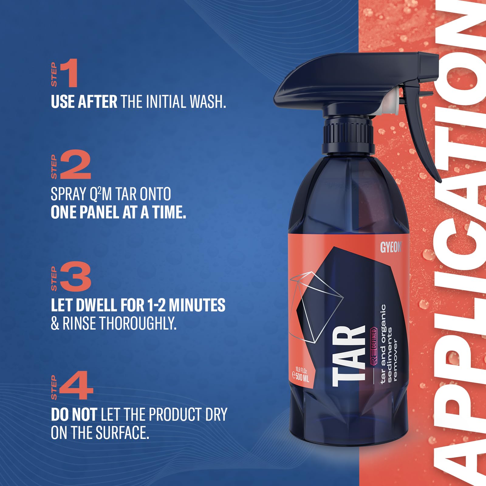 Gyeon Tar Remover works on cool panels for even results.