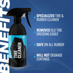 Gyeon Tire Cleaner embedded dirt removal on tires prepares for dressing