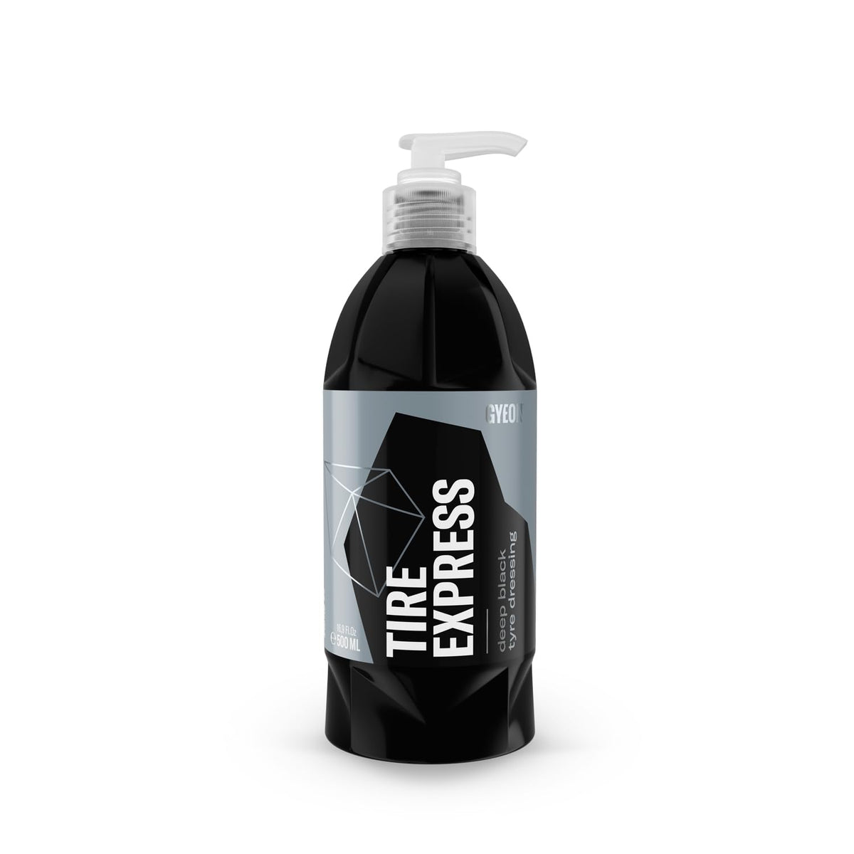 Gyeon Tire Express Satin Finish bottle pour for easy, even application.